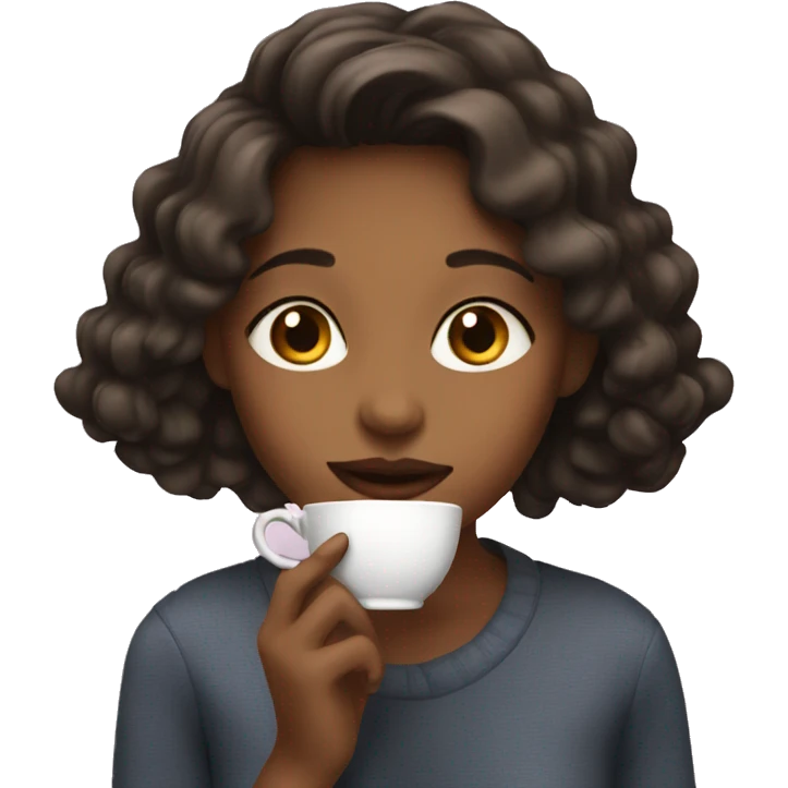 Girl sipping tea emoji