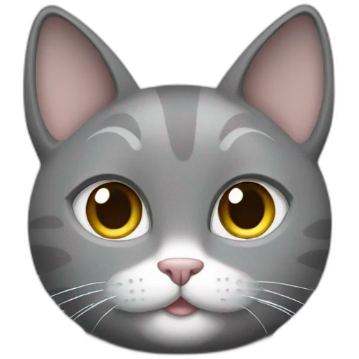 Grey cat with White paws and belly  emoji