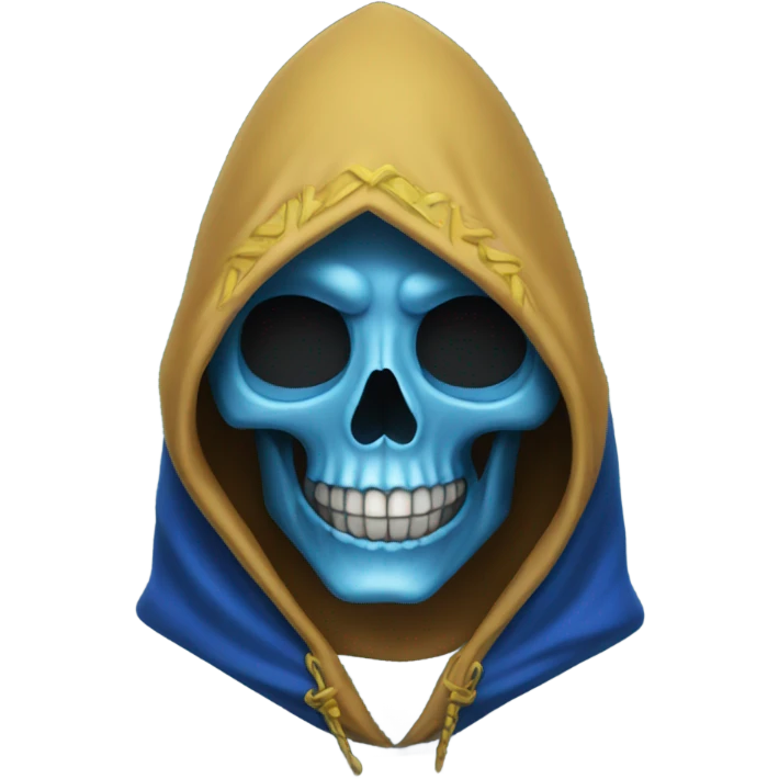skull wearing blue hood and cloak emoji