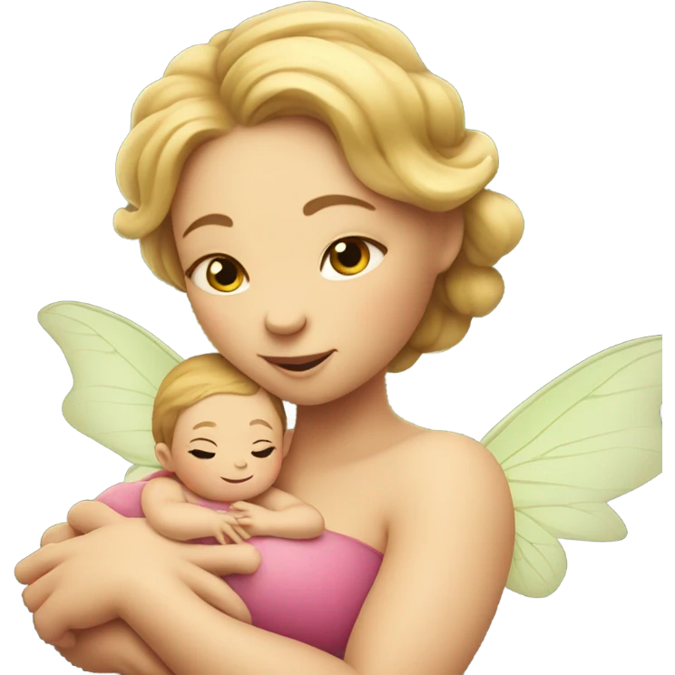 Fat fairy with baby emoji
