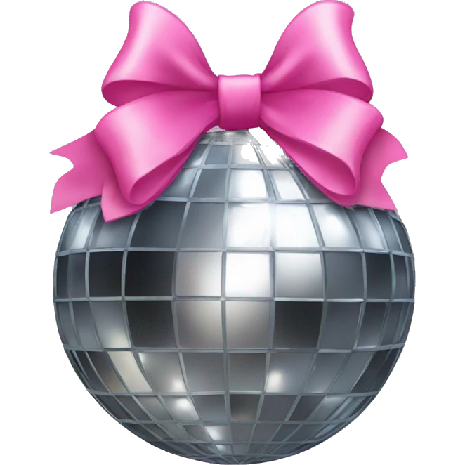 Disco ball with pink bow emoji