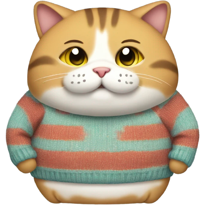 fat cat wearing a sweater  emoji