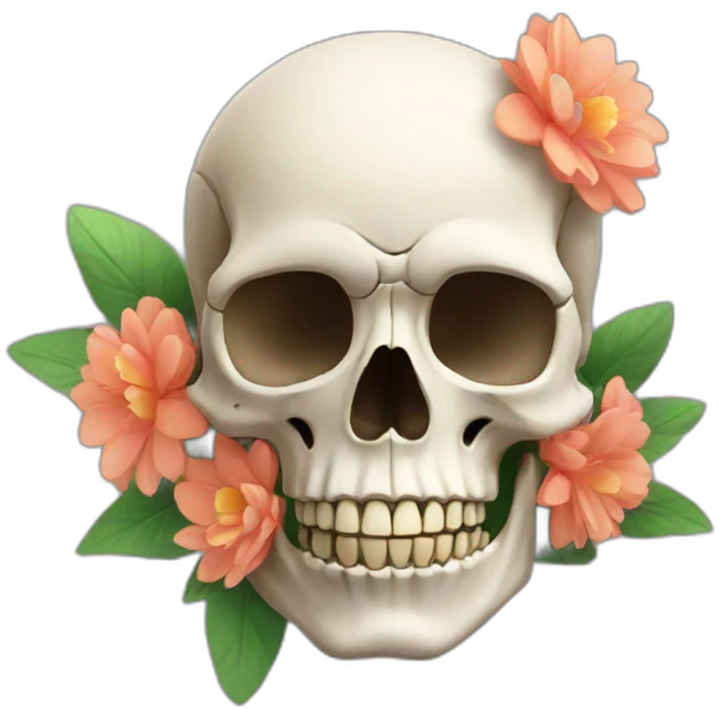 skull with flowers emoji