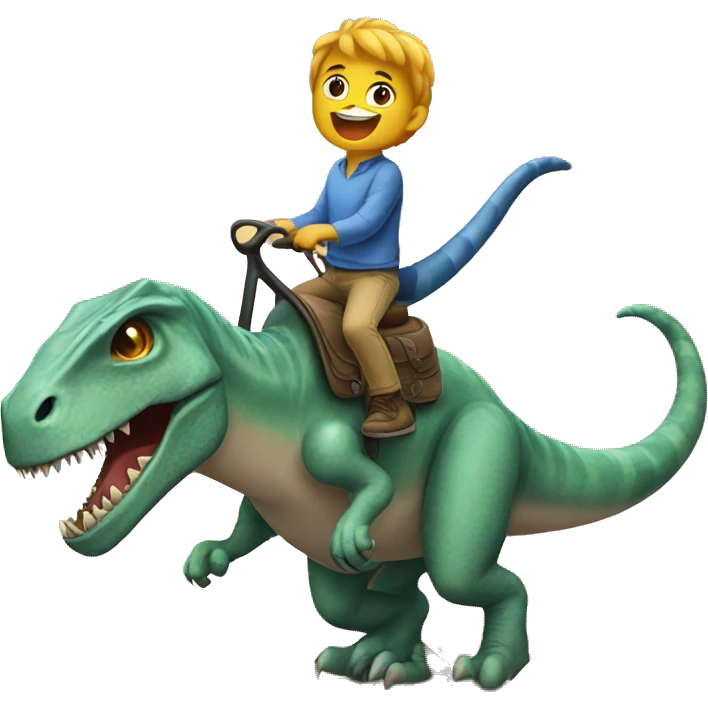 Cat riding a dinosaur  emoji