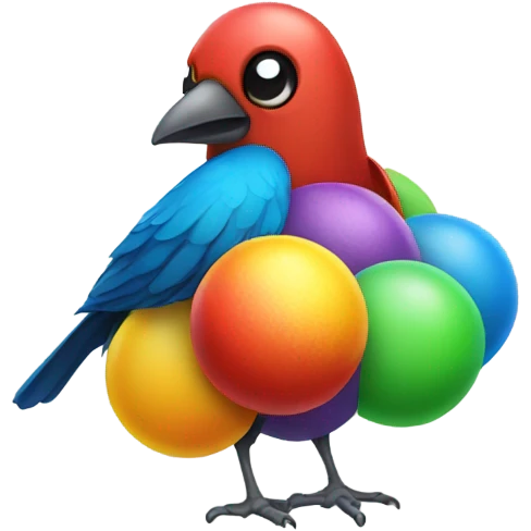 Bird with balls emoji