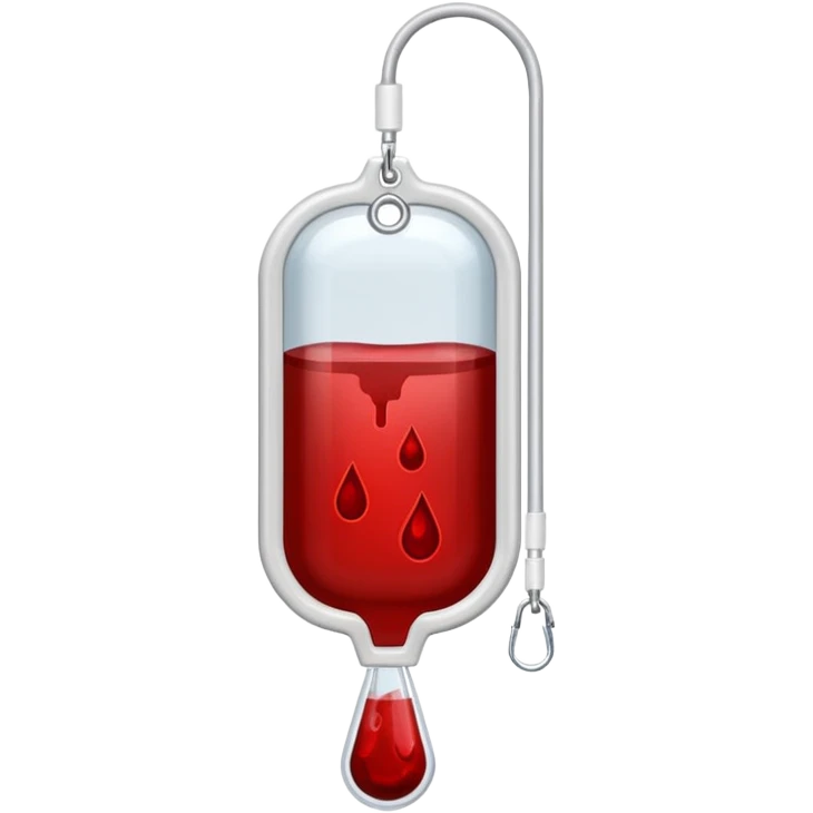 IV bag filled with dark red blood emoji