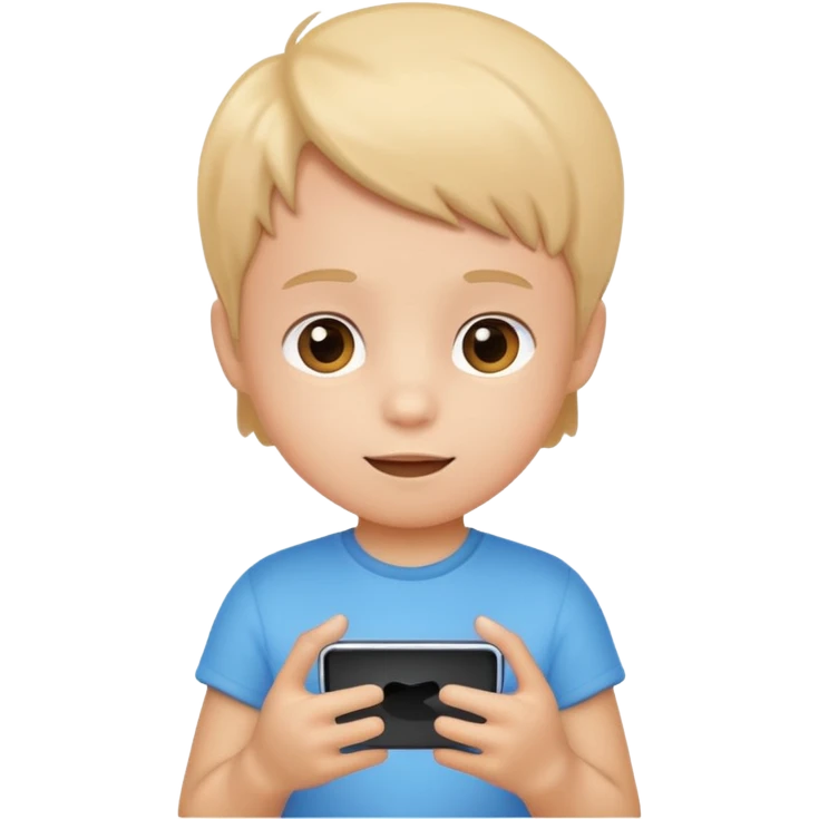 little kid holding a phone emoji