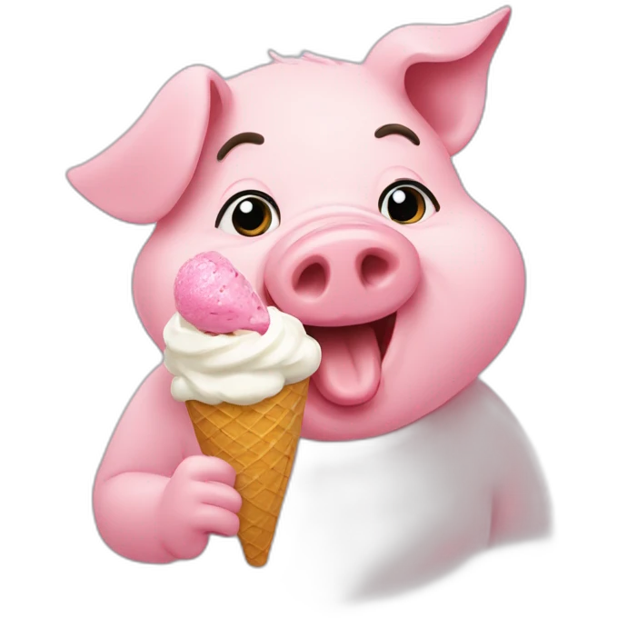Pig eating ice cream emoji