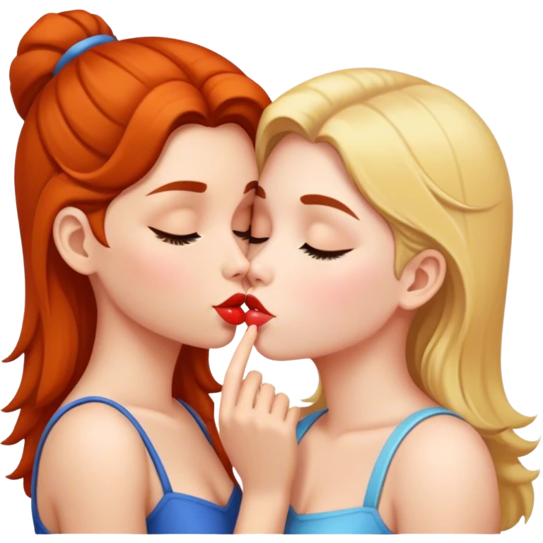 2 girls kissing each other emoji
