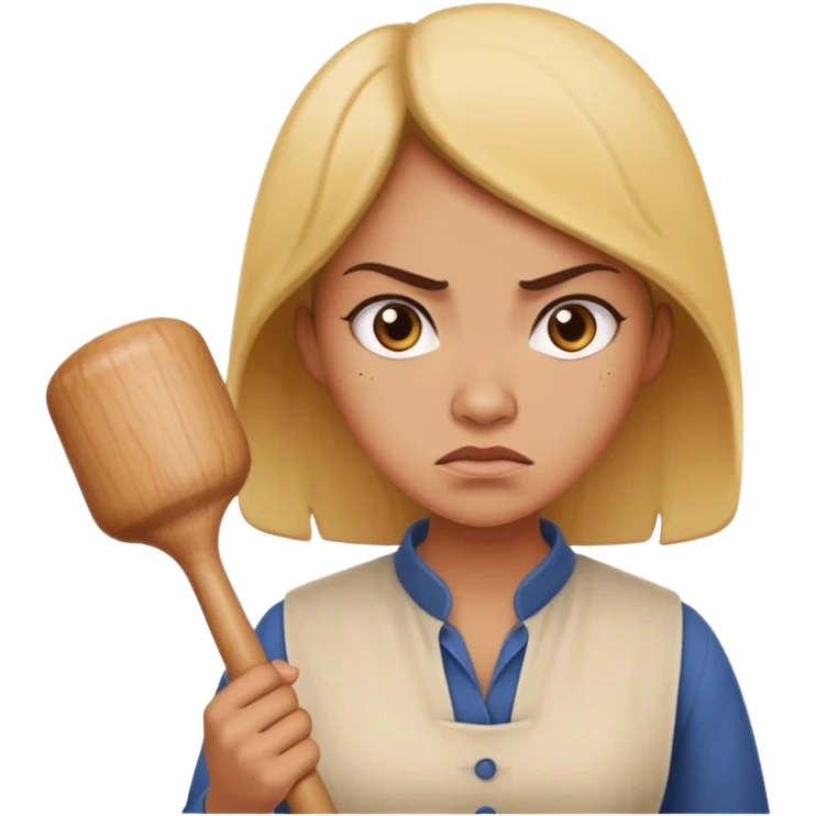 rolling pin in angry women emoji