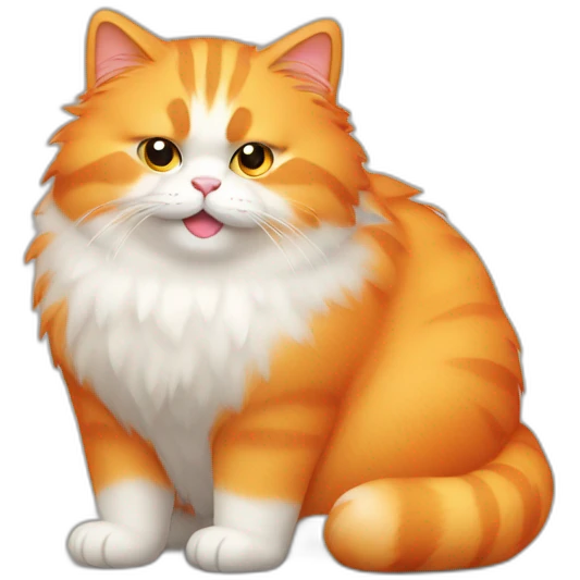 orange fat fluffy cat emoji