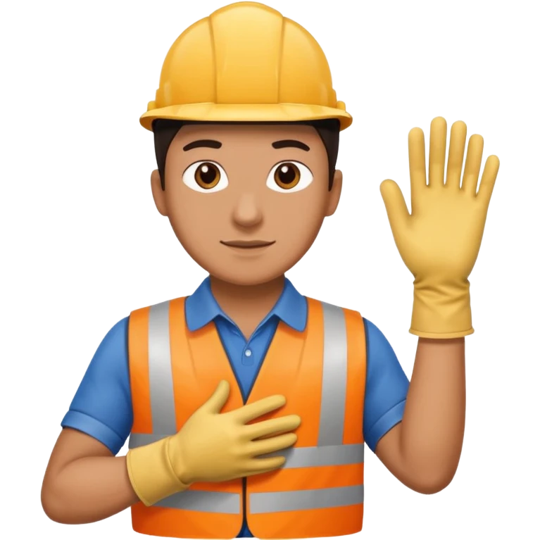 Stair Spotter with gloves. negative : character. emoji