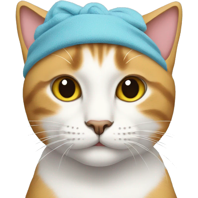 cat wearing a sweatband emoji