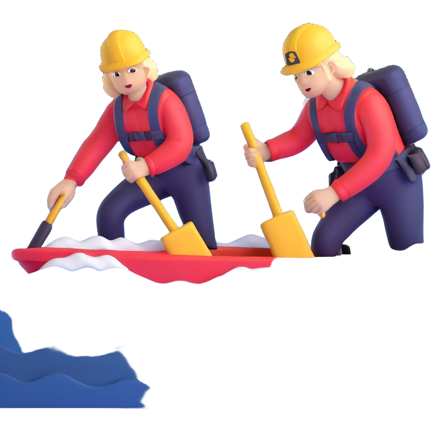 Team of marine geologists struggling to retrieve core samples in rough stormy ocean waves emoji