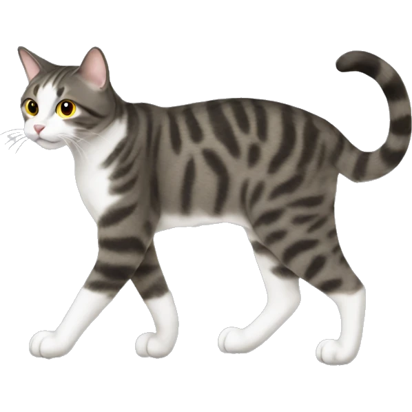 walking cat, full-body, side-profile face emoji