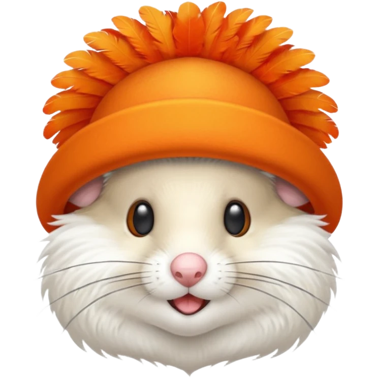 mouse with orange feathered hats emoji