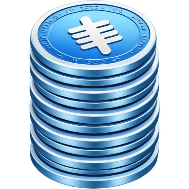 stack of blue and white coins emoji