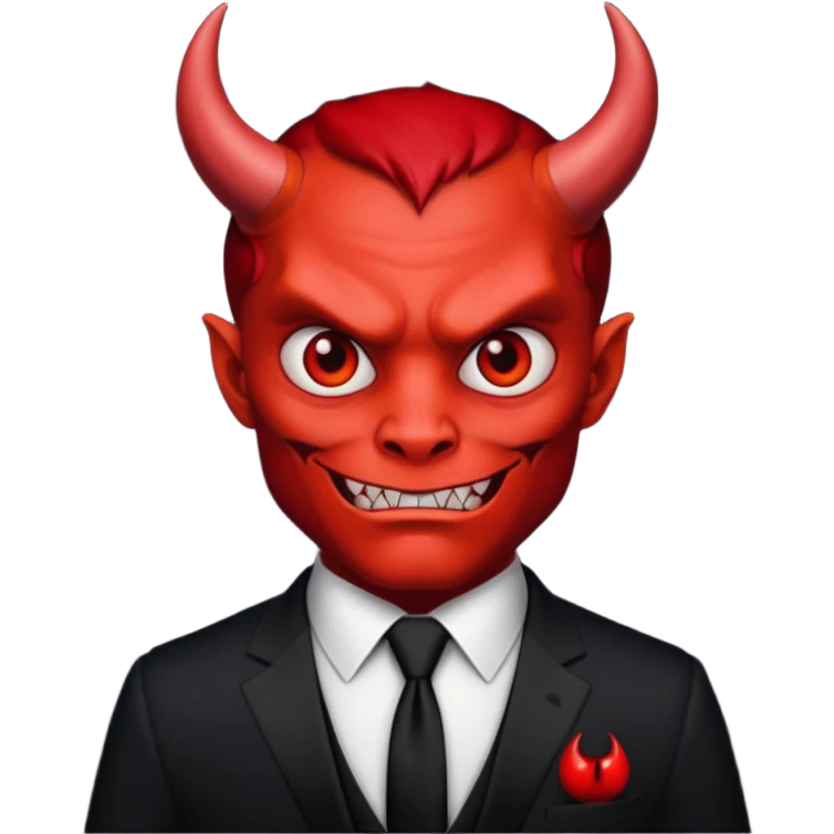 devil with tie emoji