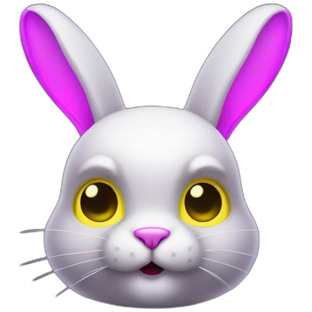 neon rabbit precaution emoji