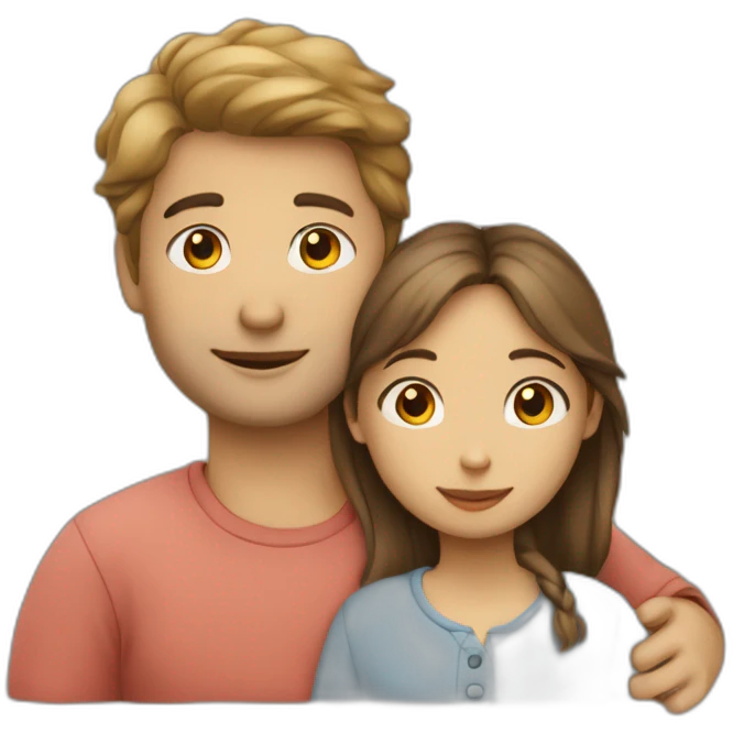 Un garçon et une fille qui se font un calin emoji