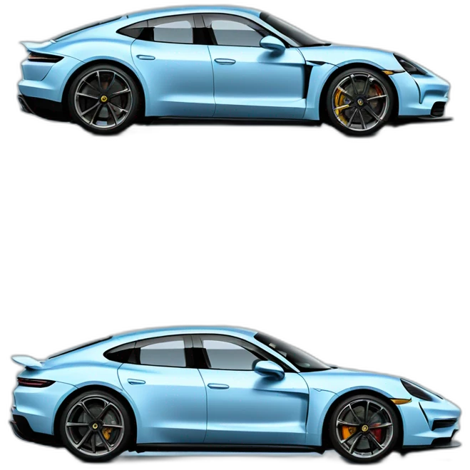 porsche taycan light blue sideways emoji