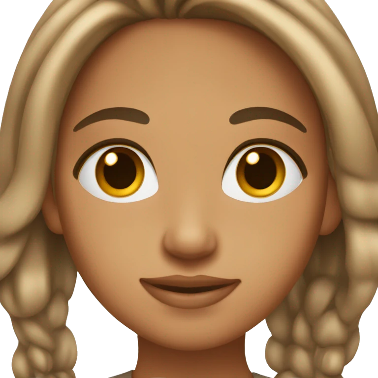 tan girl with brown eyes and brow hair with highlights  emoji