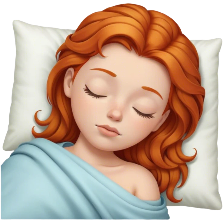 Ginger haired girl sleeping emoji