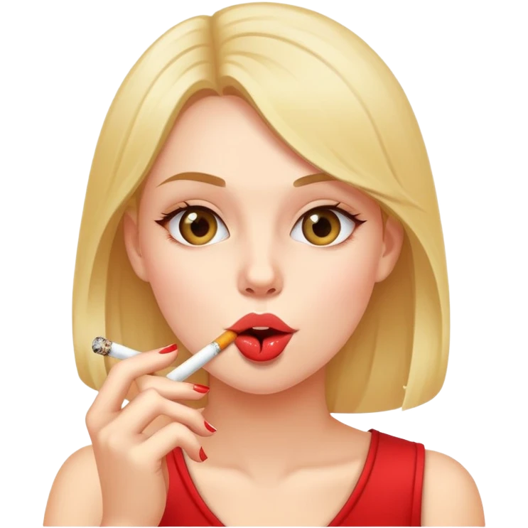 Girl licking a cigarette  emoji