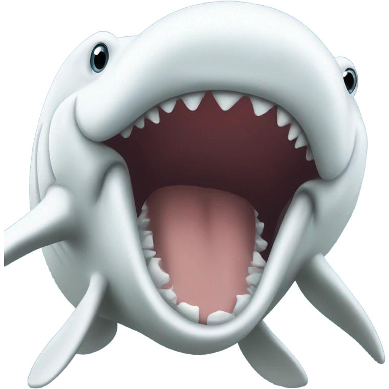 white whale , open mouth emoji