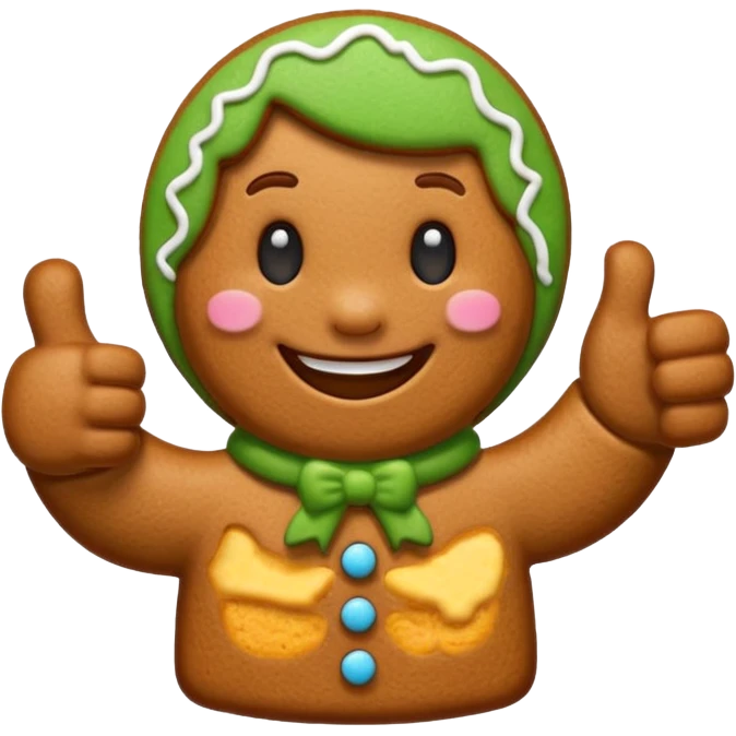 thumb up in gingerbread style emoji