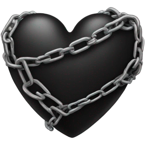 a black heart wrapped in chains emoji