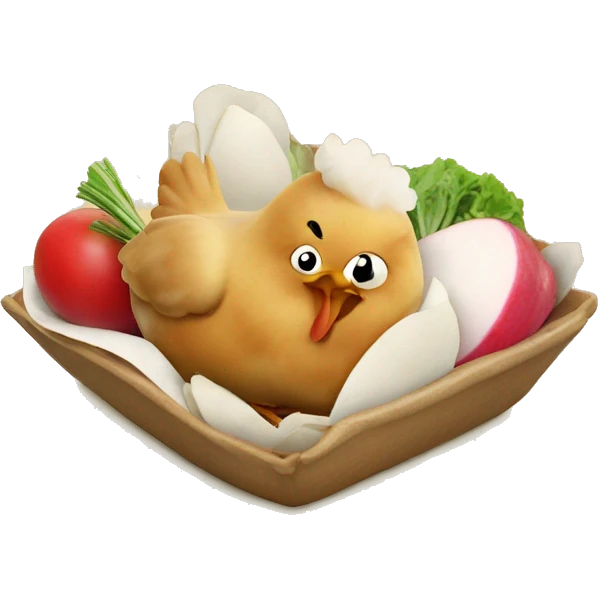 chicken pozoloe with radish emoji