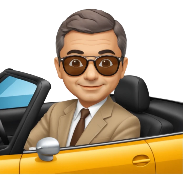 rowan atkinson in a car emoji
