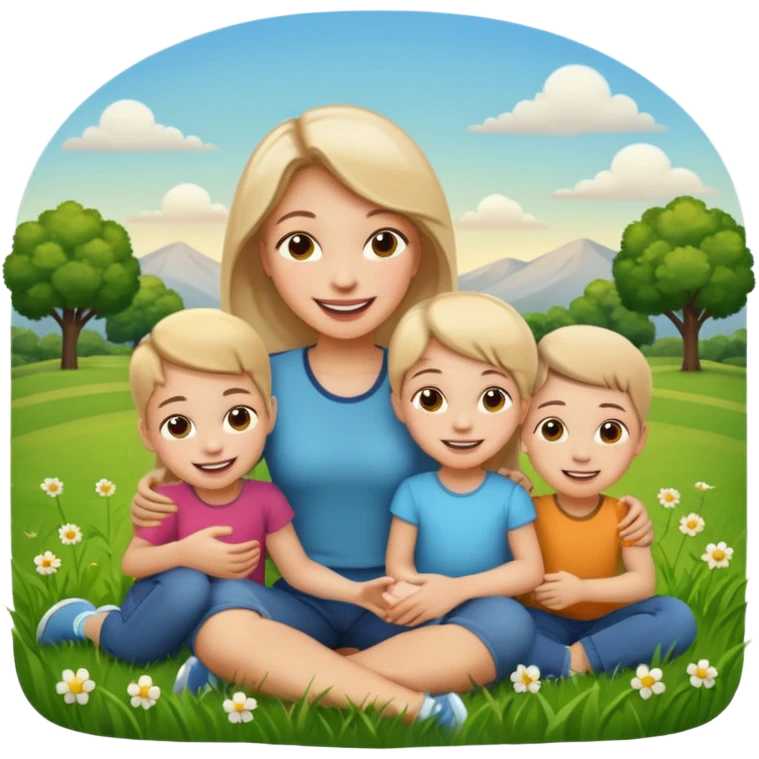 Nany with kidsmaid with kids emoji