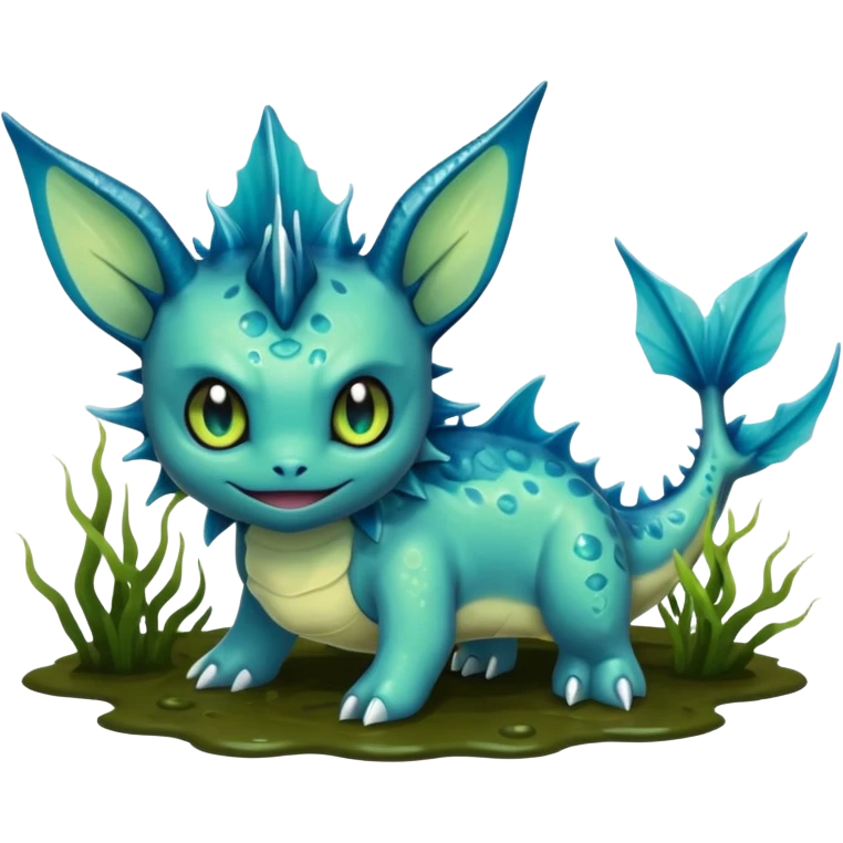 Deep-Dark-Swamp-Seafoam-Green Murky Gloomy Dull Swampy Muddy Vaporeon-Swamp-Algae-Monster emoji