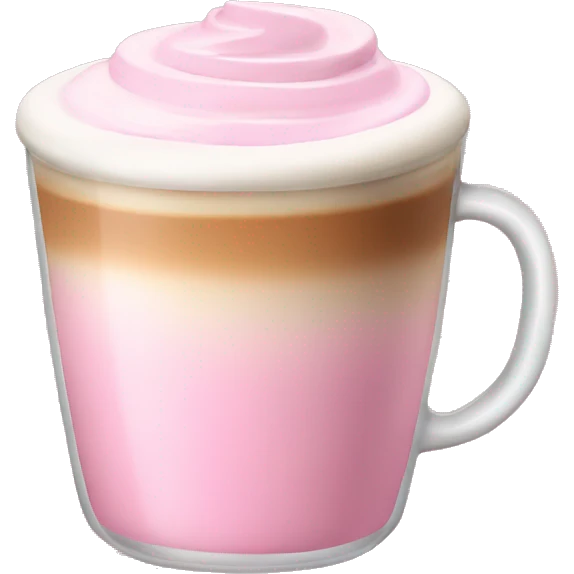 Latte coffee with the pastel pink glass  emoji