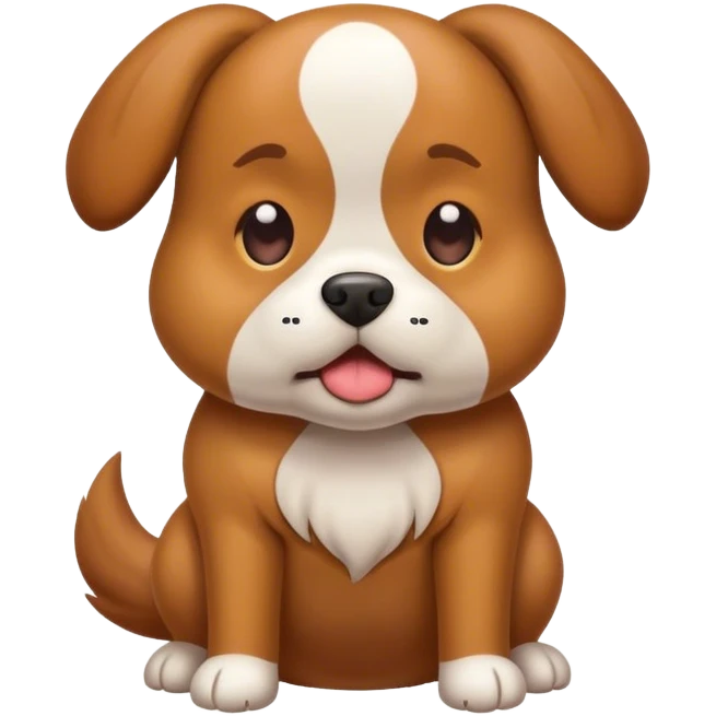 A dog pooping emoji
