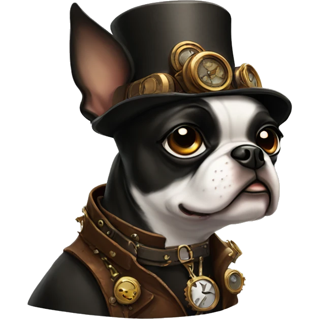Steampunk boston terrier  emoji
