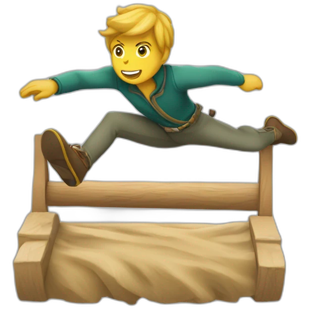 Jappeloup sautant un obstacle emoji
