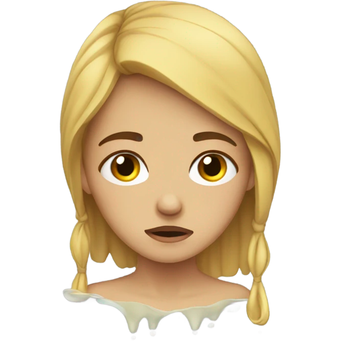 a girl crying in a pool of tears emoji
