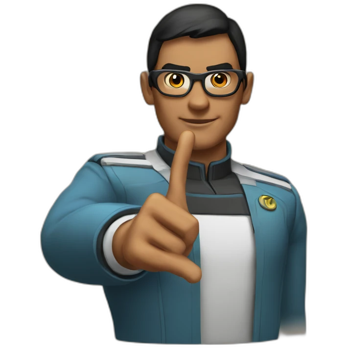 vulcan salute with nerd face on the hand emoji