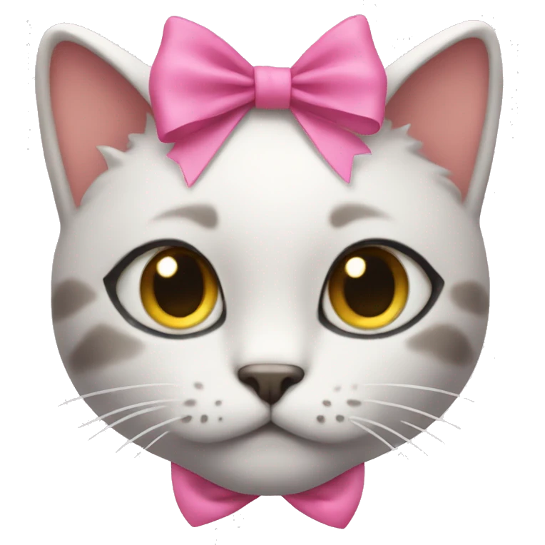 Kitty with a pink bow  emoji