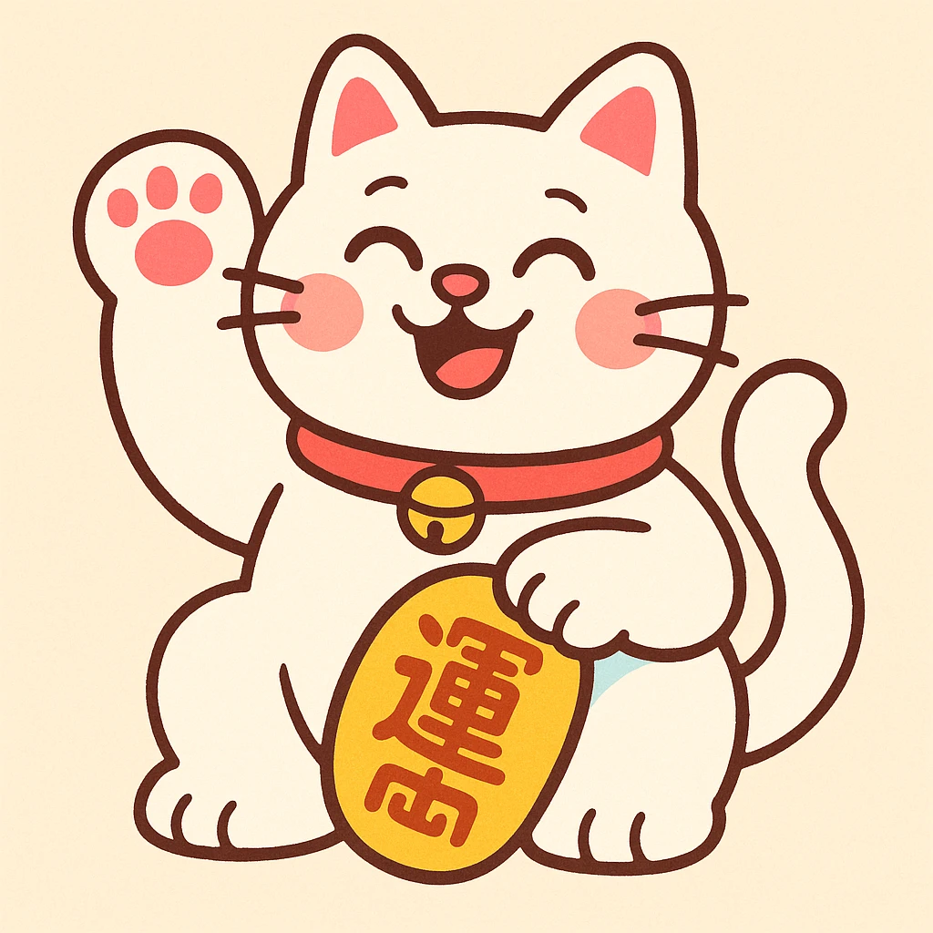 white lucky cat emoji