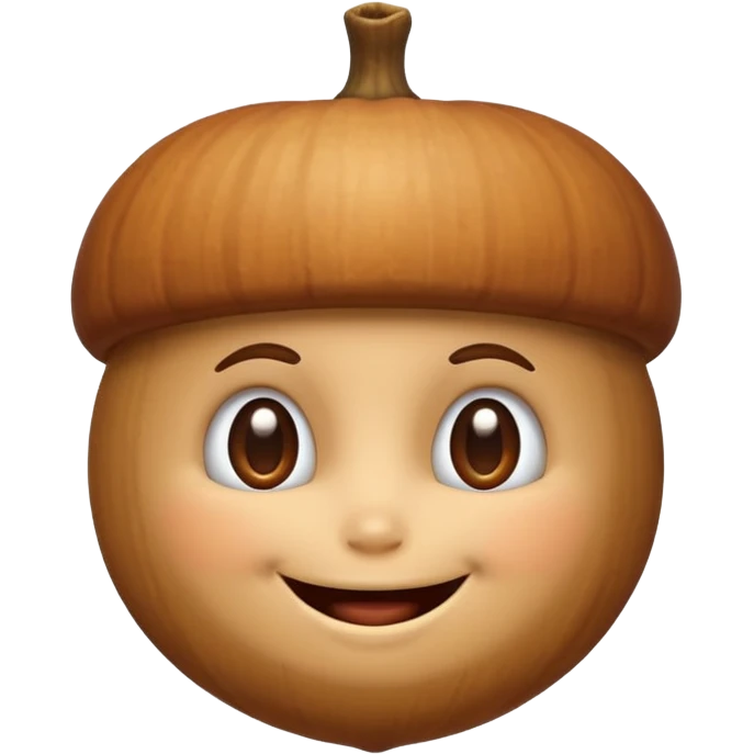 acorn with face emoji
