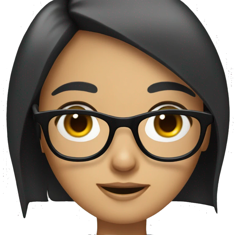 girl with black hair and glasses that just farted emoji