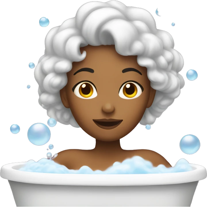 Woman taking a bubble bath emoji