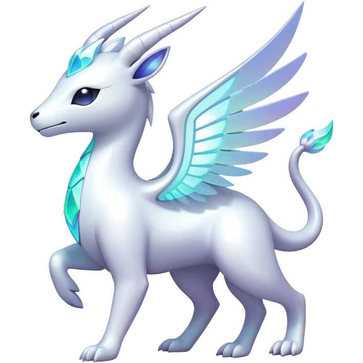 Futuristic Celestial Iridescent white pale fakemon emoji