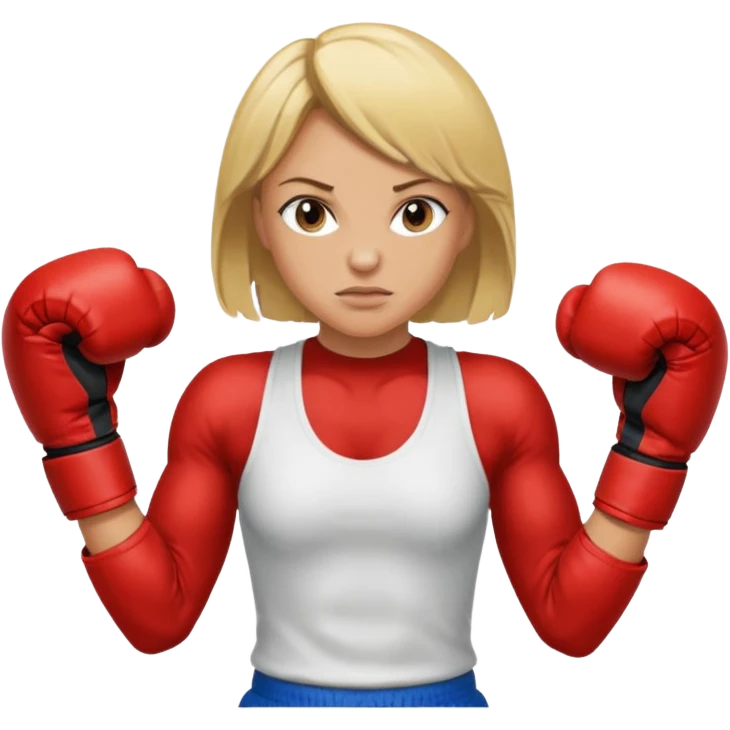 blonde female boxer emoji