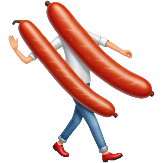 Salchicha con piernas emoji