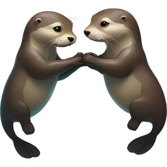 2 otters holding hands swimming  emoji